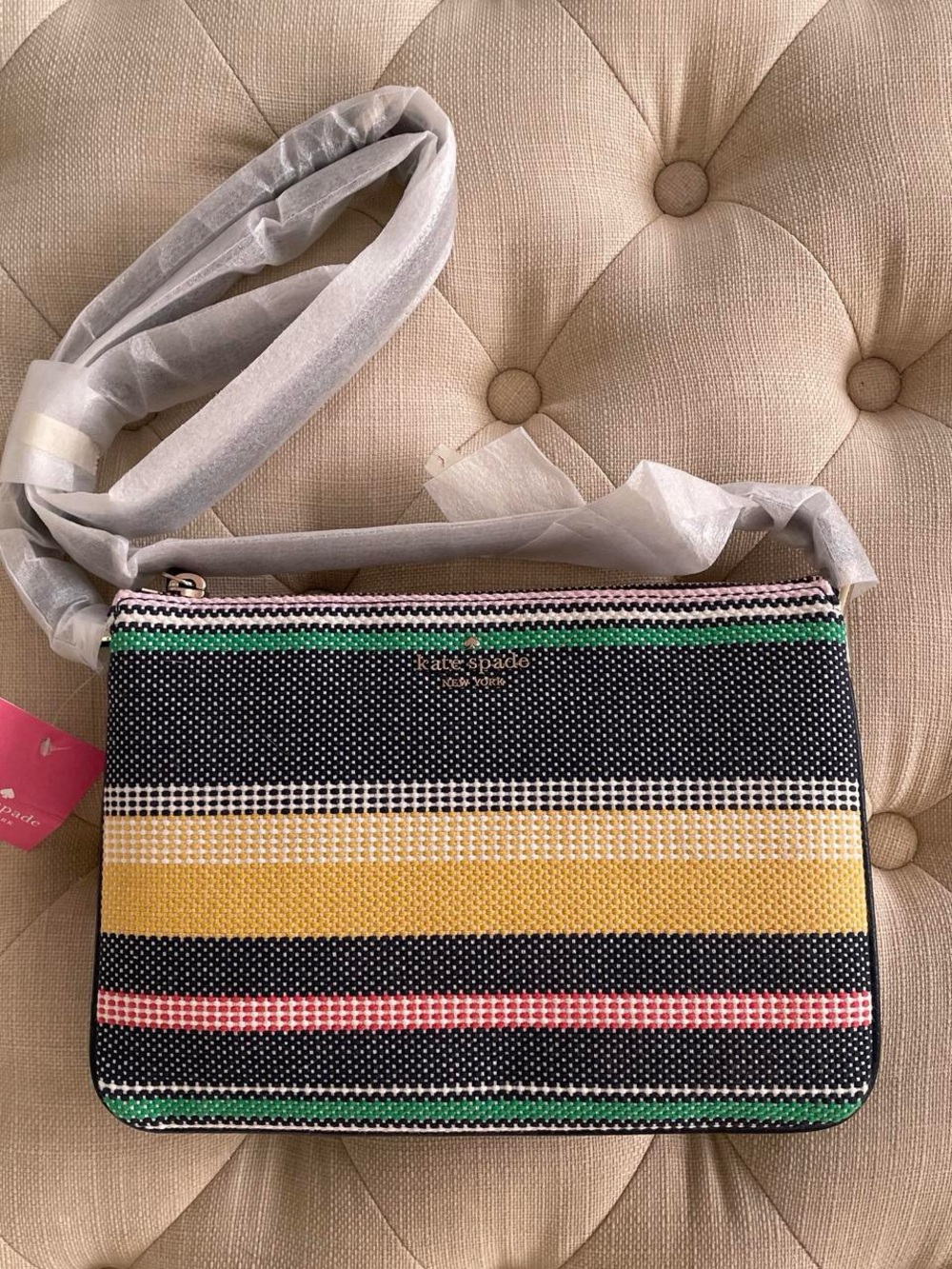 kate spade Multicolor Striped Canvas Crossbody Bag